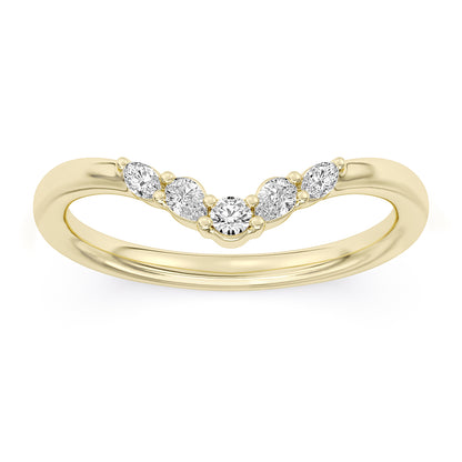 Round, Pear, Marquise Chevron Band 0.22 ctw