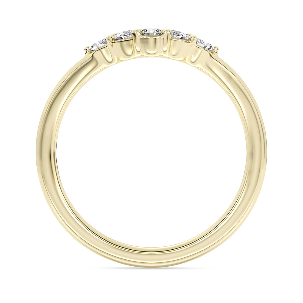 Round, Pear, Marquise Chevron Band 0.22 ctw