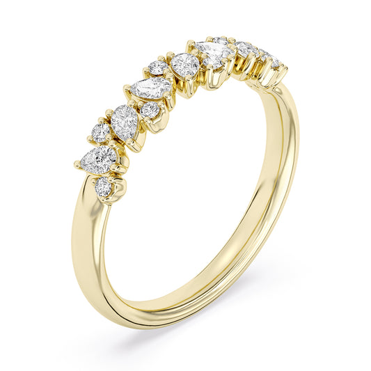 Fancy Pear and Round Band 0.42 ctw