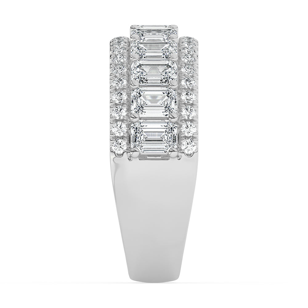 Round and Emerald Half Eternity Band 2.48 ctw