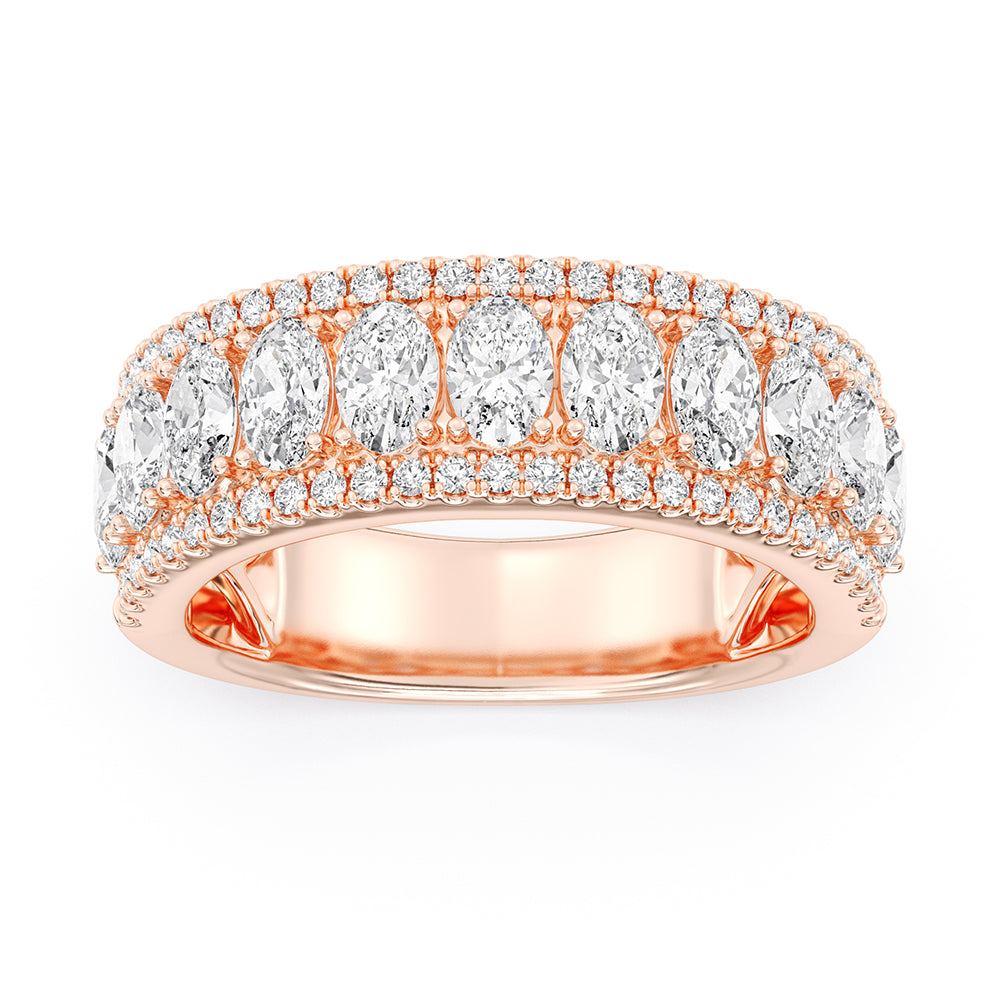 Oval and Round Diamond Band 1.97 ctw