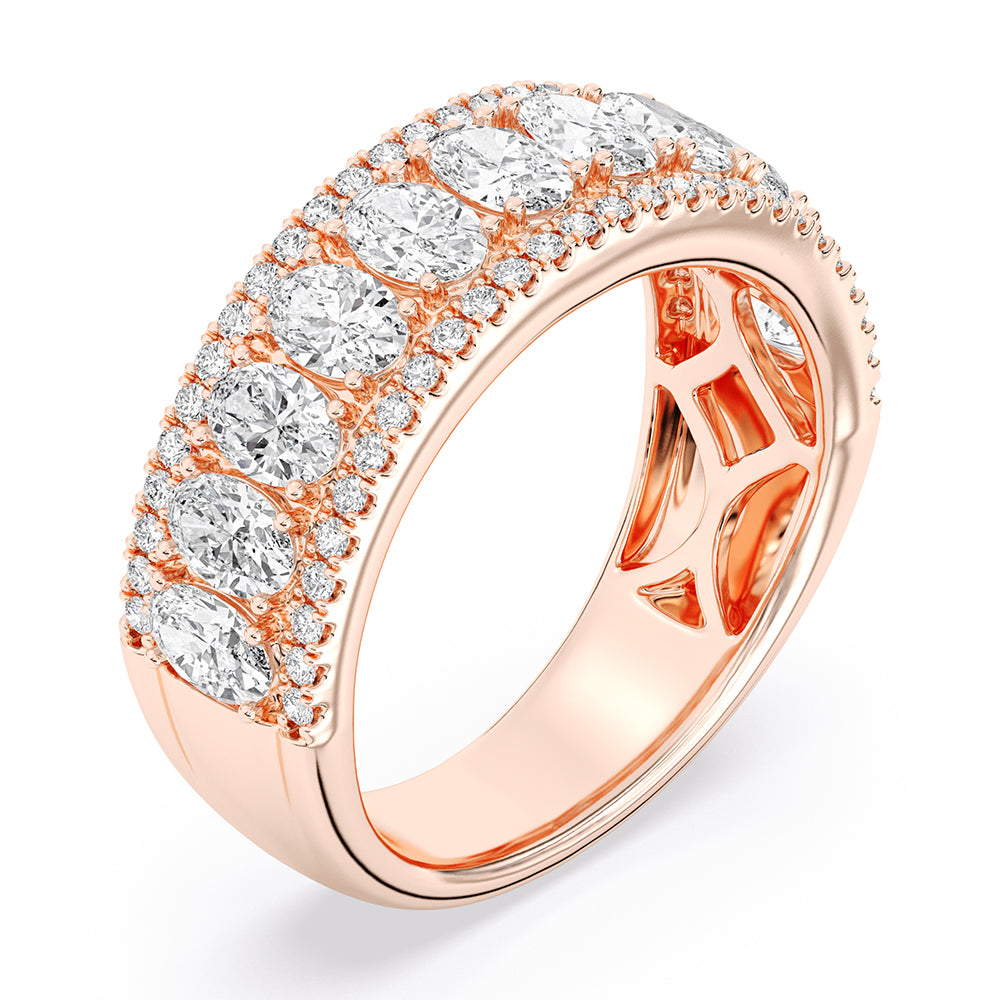 Oval and Round Diamond Band 1.97 ctw