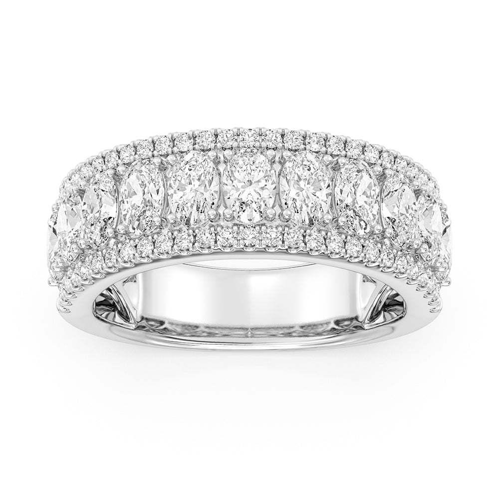 Oval and Round Diamond Band 1.97 ctw