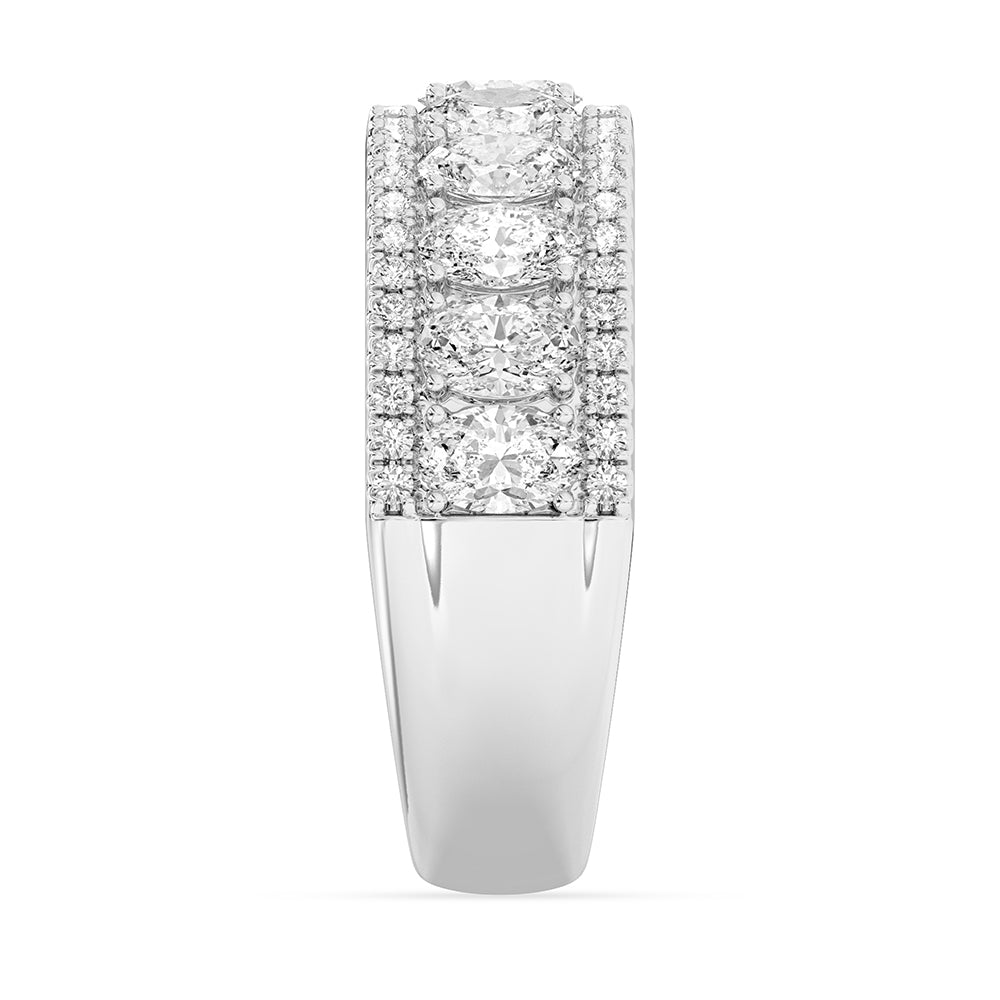 Oval and Round Diamond Band 1.97 ctw