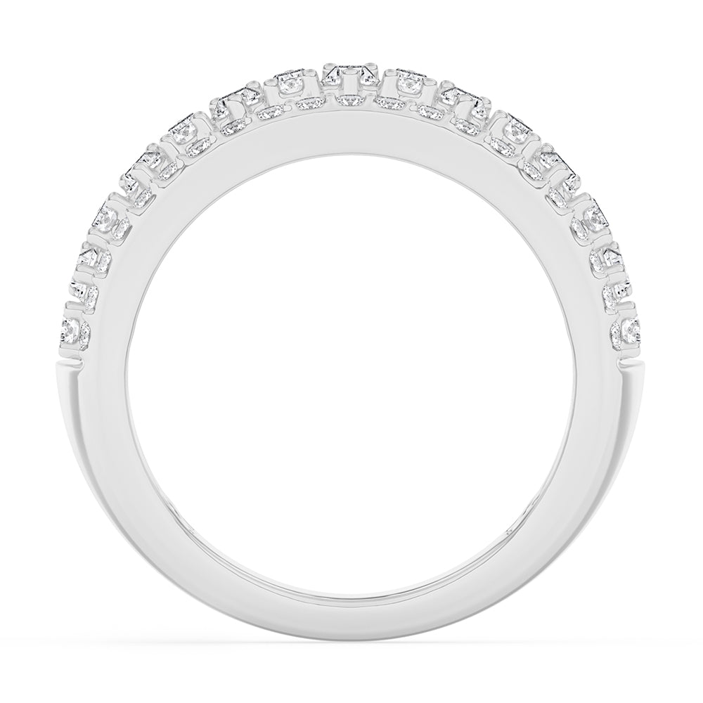 Wide Baguette and Round Diamond Band 1.73 ctw