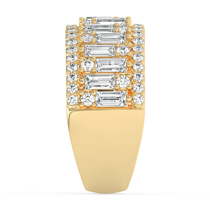 Wide Baguette and Round Diamond Band 1.73 ctw