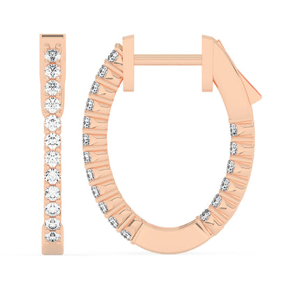 Oval Shaped Inside Out Hoops 0.50 ctw