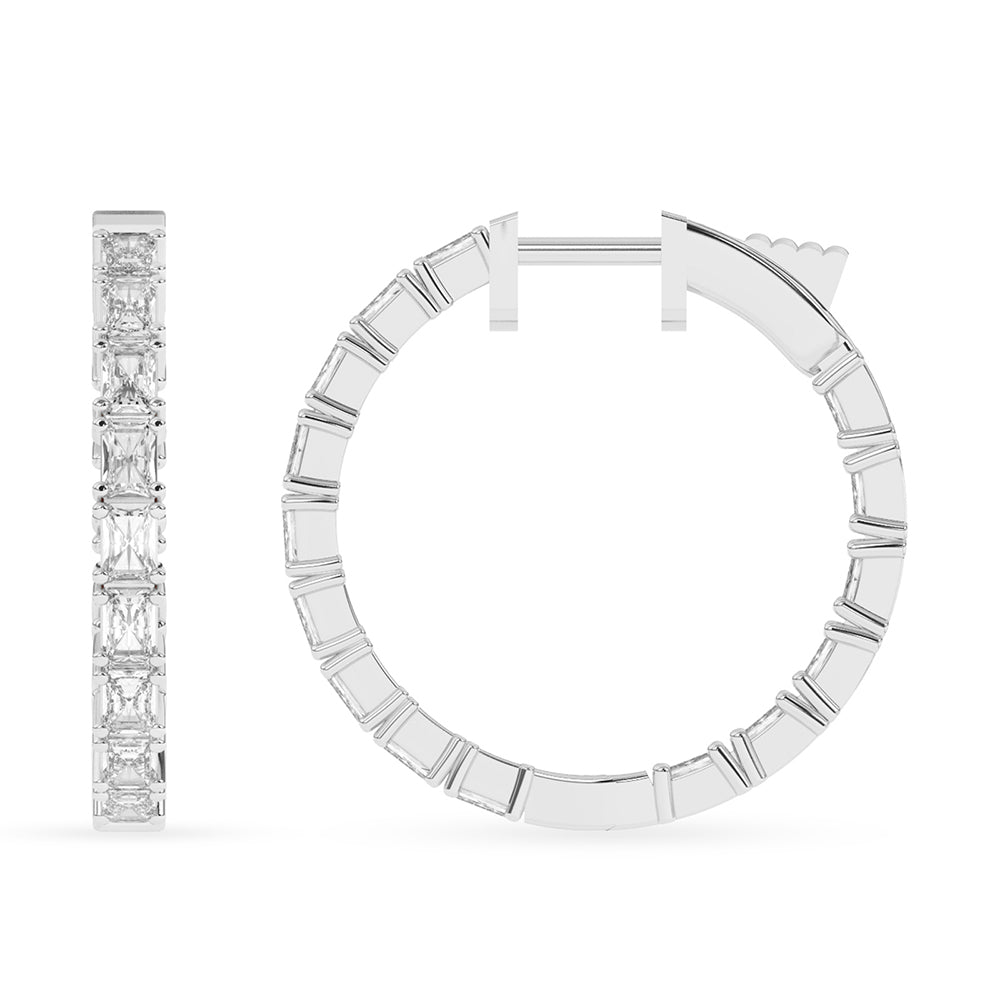 Radiant Inside Out Hoops 3 ctw