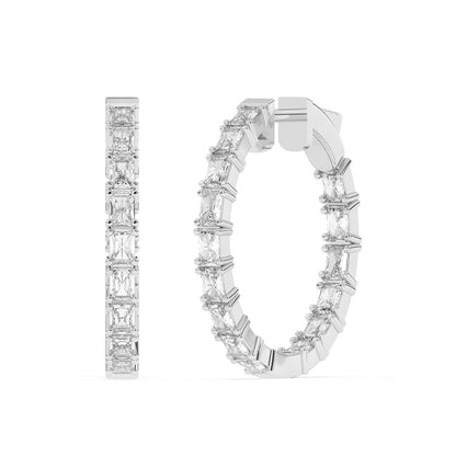 Radiant Inside Out Hoops 3 ctw