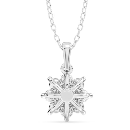 Solitaire Halo Pendant with 18" Chain 0.68 ctw