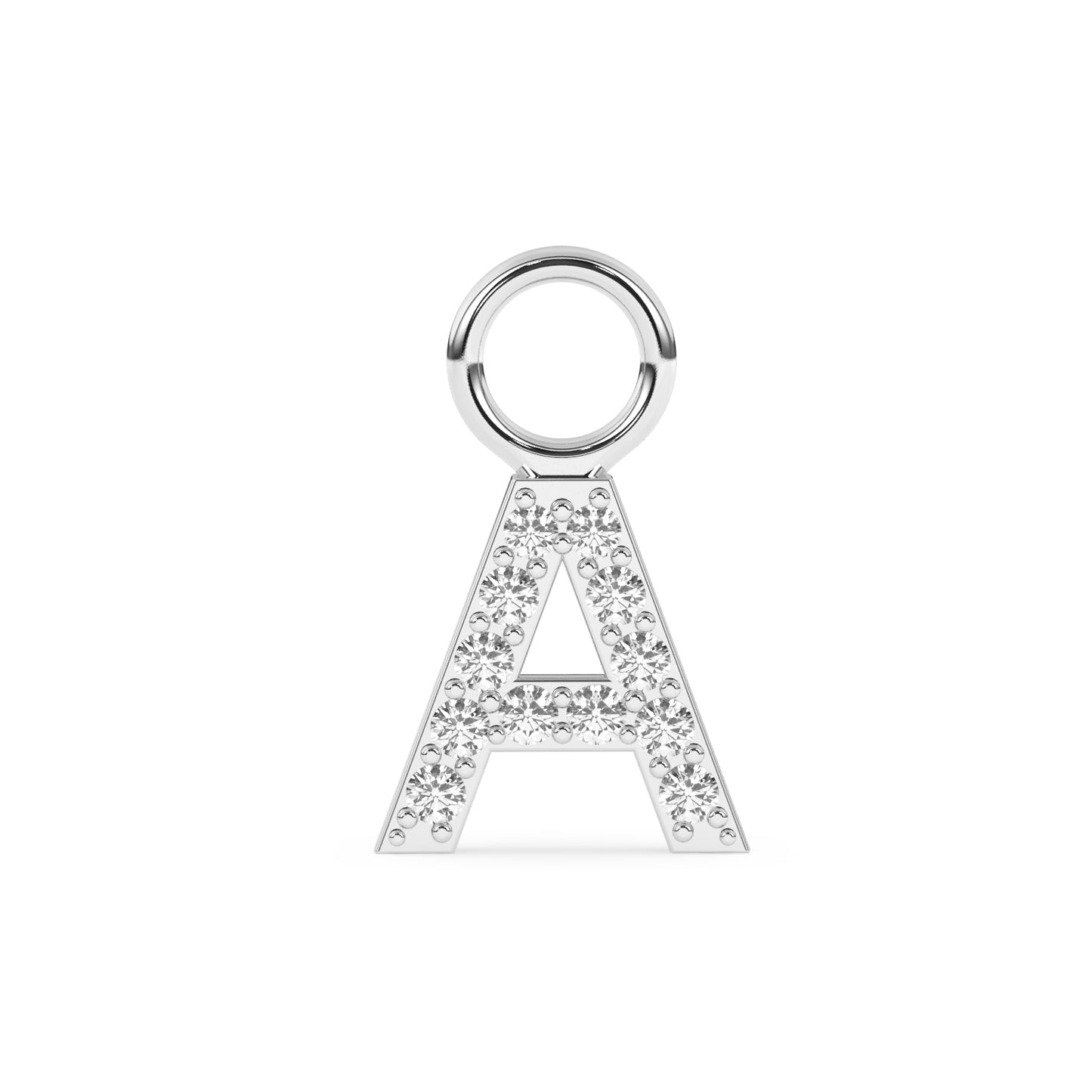 A Letter Round Diamond Charm 0.07 ctw