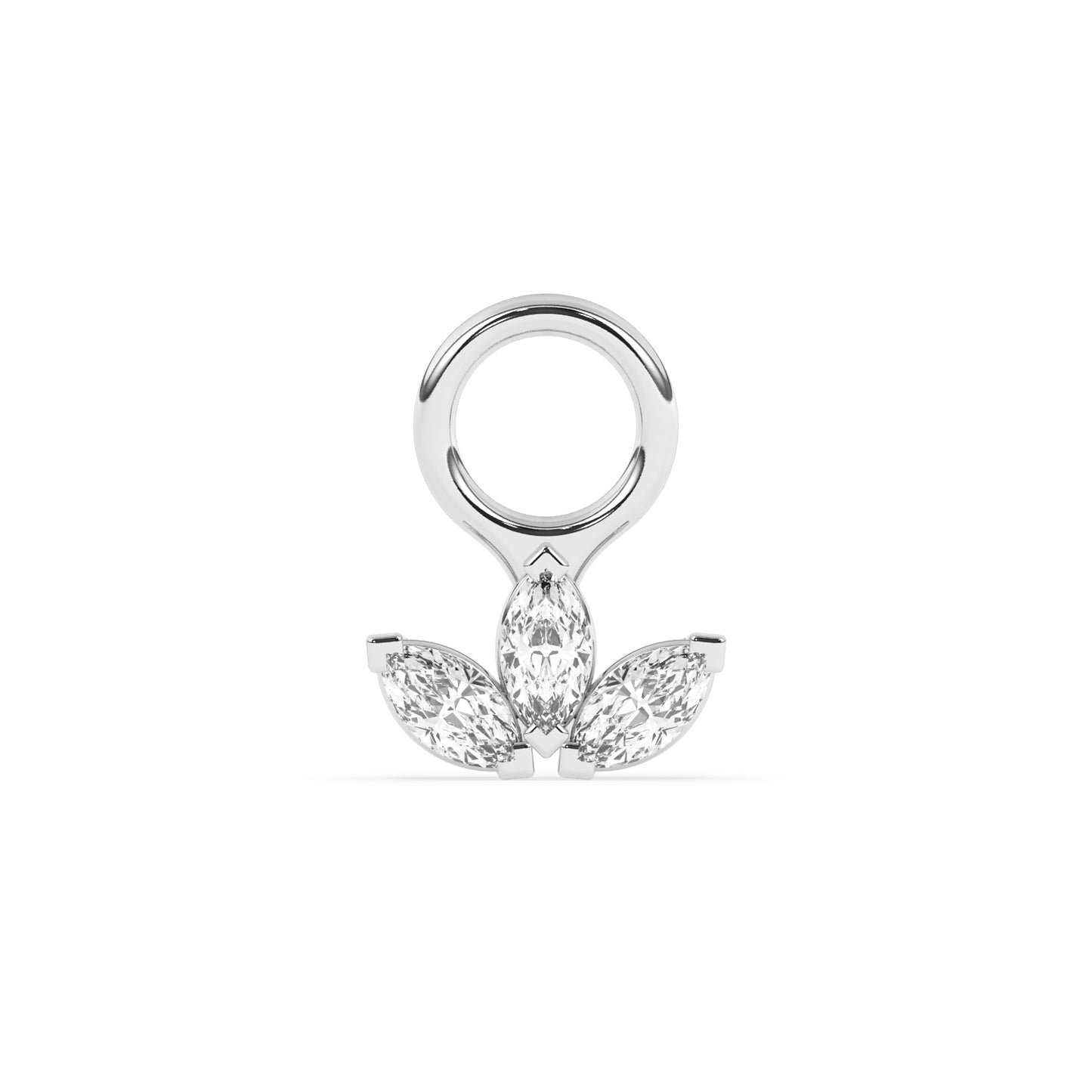 Lotus Marquise Diamond Charm 0.09 ctw