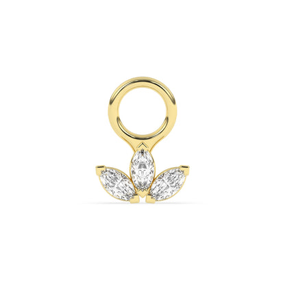 Lotus Marquise Diamond Charm 0.09 ctw