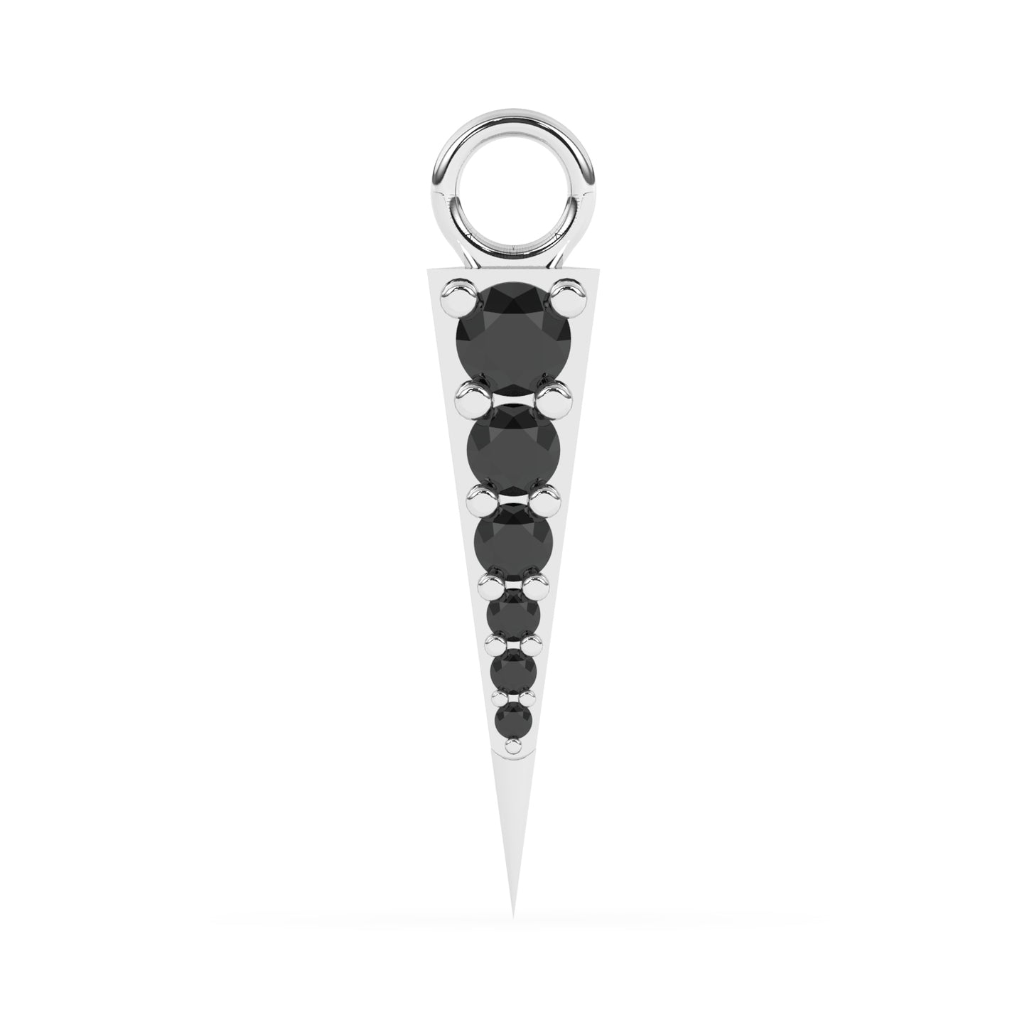 Spear Round Black Diamond Charm 0.33 ctw