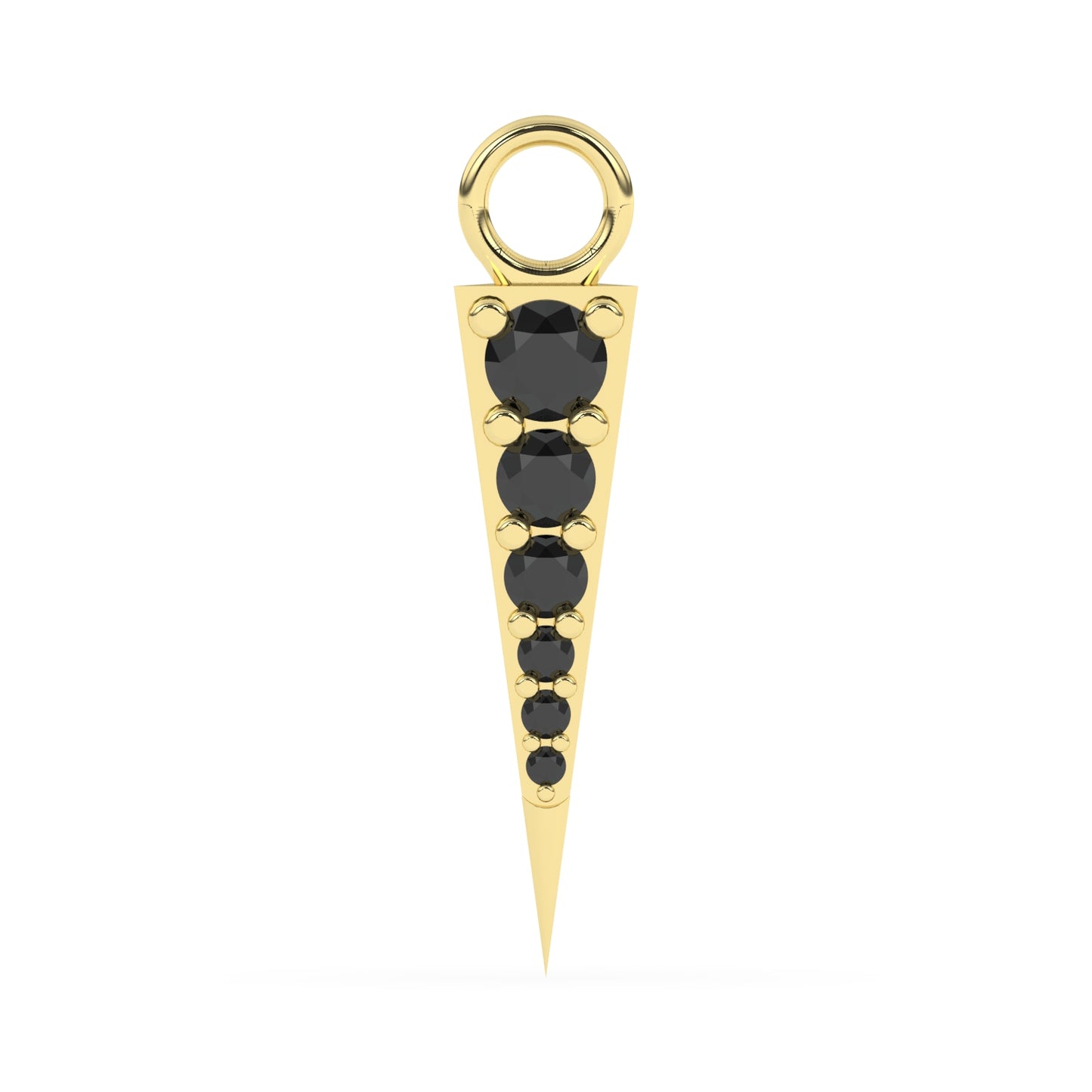 Spear Round Black Diamond Charm 0.33 ctw