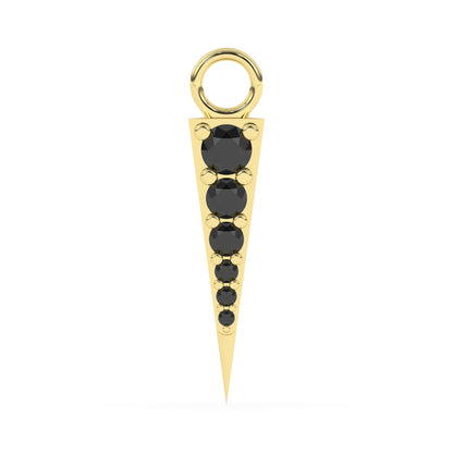 Spear Round Black Diamond Charm 0.33 ctw