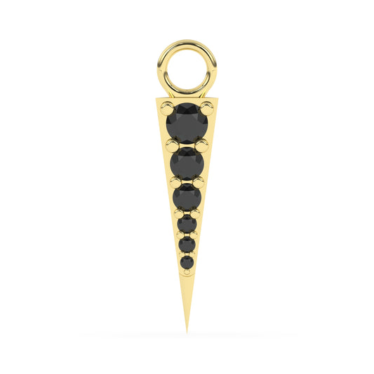 Spear Round Black Diamond Charm 0.33 ctw