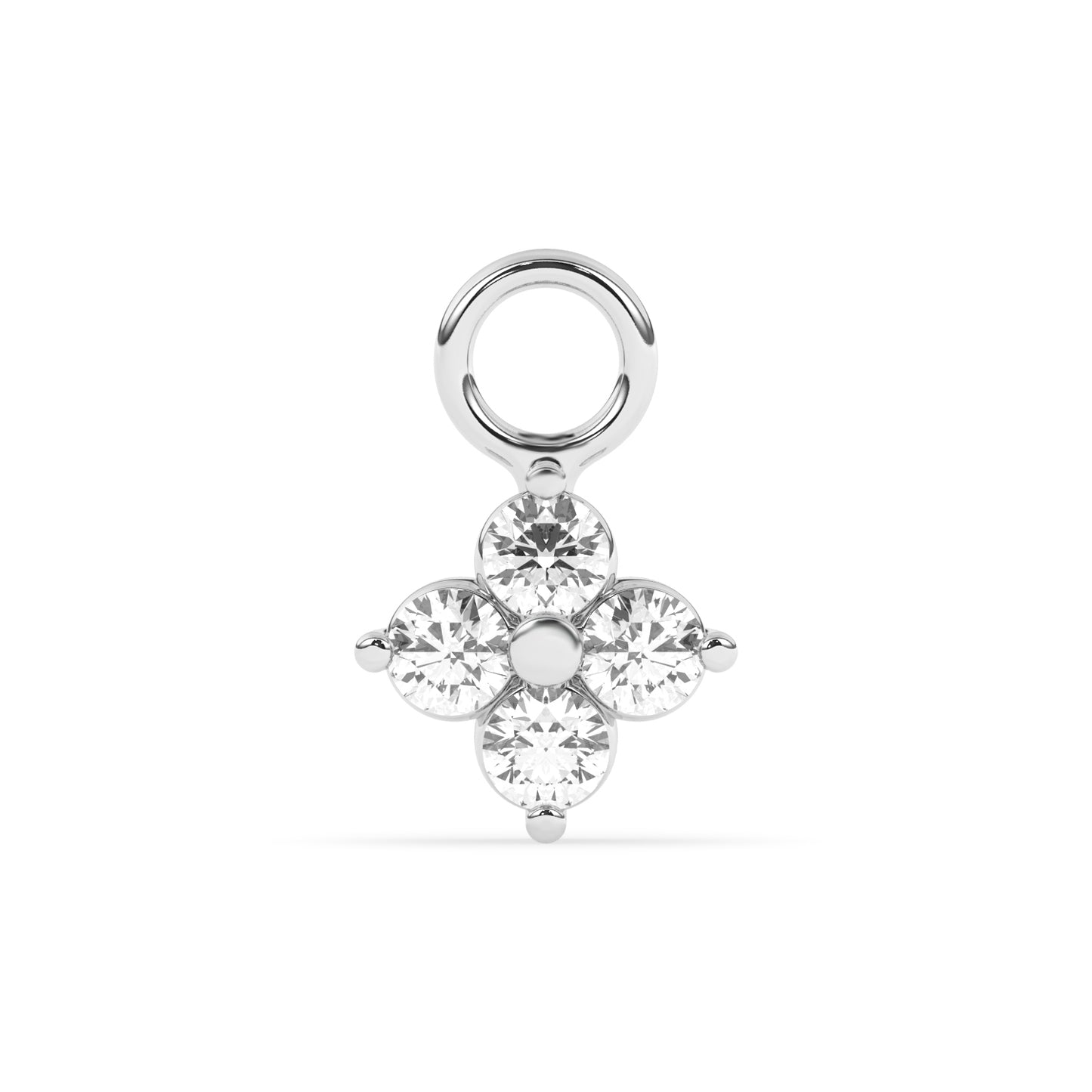 Clover Round Diamond Charm 0.27 ctw