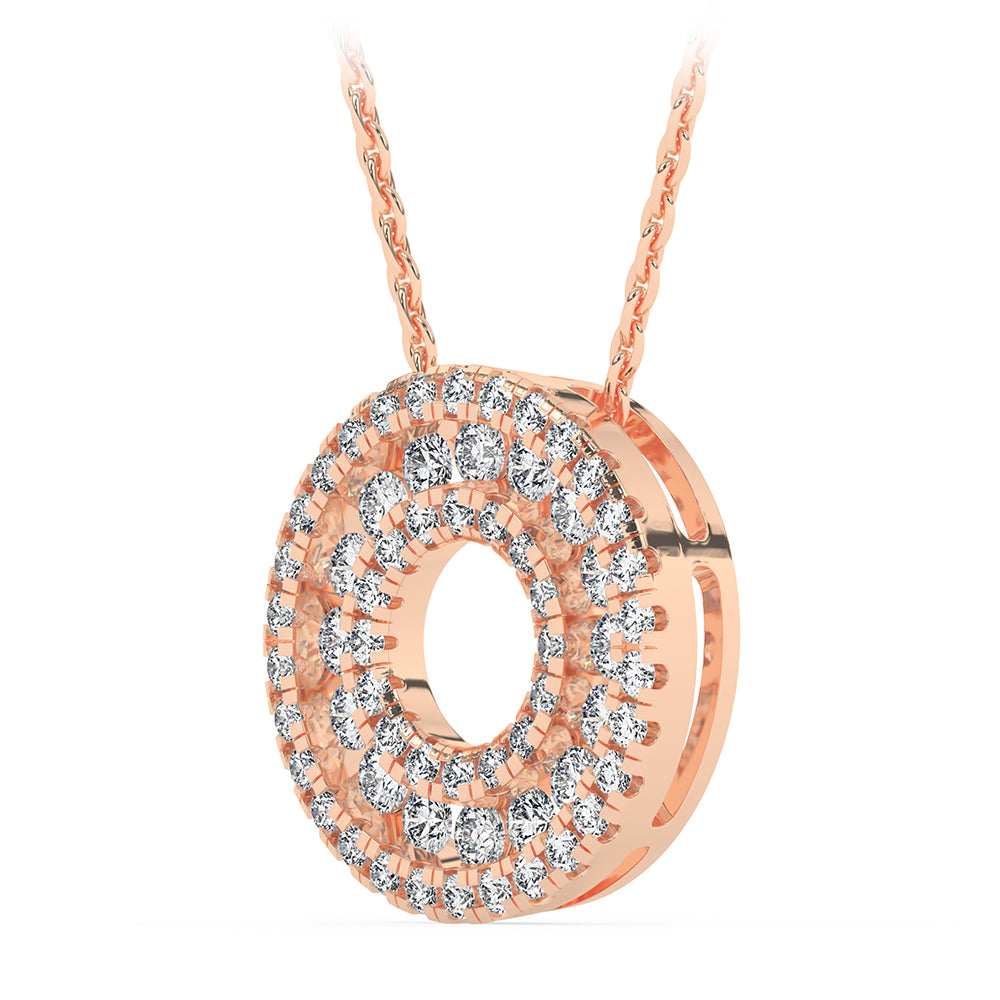 Circle Pendant with 18" Chain 0.45 ctw