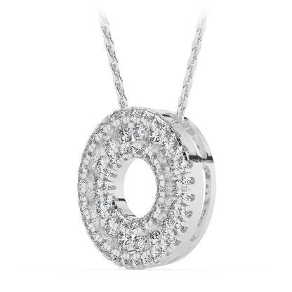 Circle Pendant with 18" Chain 0.45 ctw