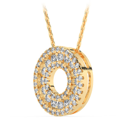 Circle Pendant with 18" Chain 0.45 ctw