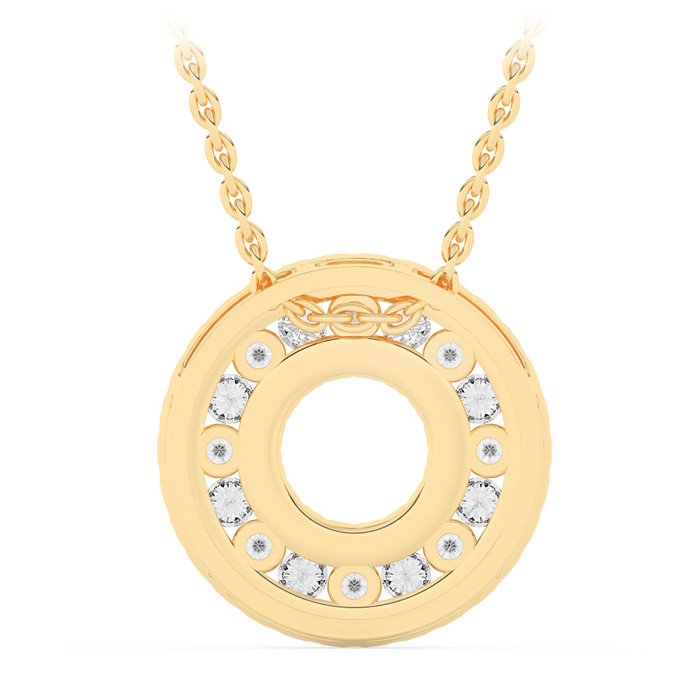 Circle Pendant with 18" Chain 0.45 ctw