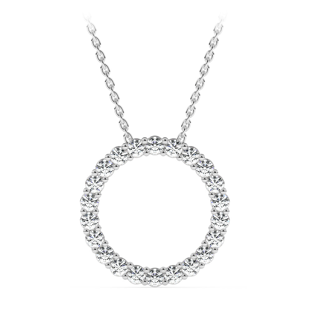 Circle Pendant with 18" Chain - 1.7 ctw