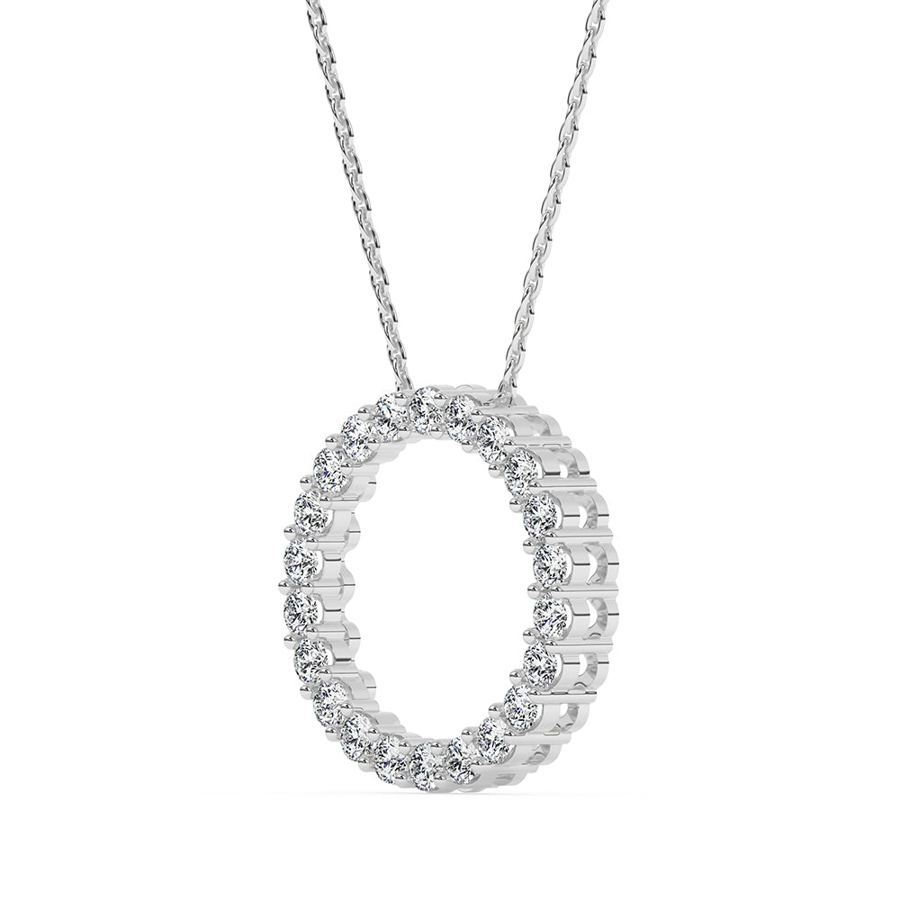 Circle Pendant with 18" Chain - 1.7 ctw