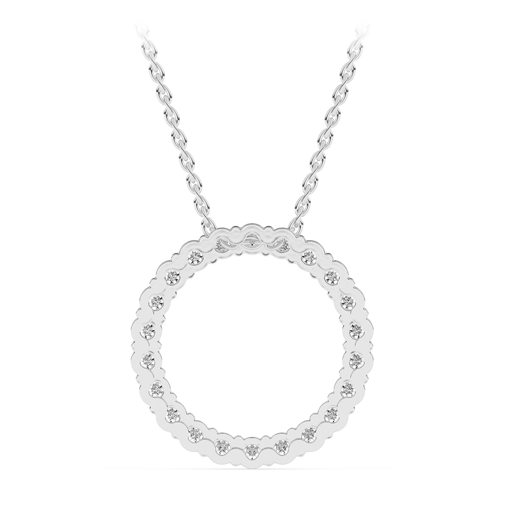 Circle Pendant with 18" Chain - 1.7 ctw