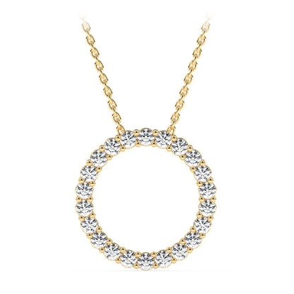 Circle Pendant with 18" Chain - 1.7 ctw