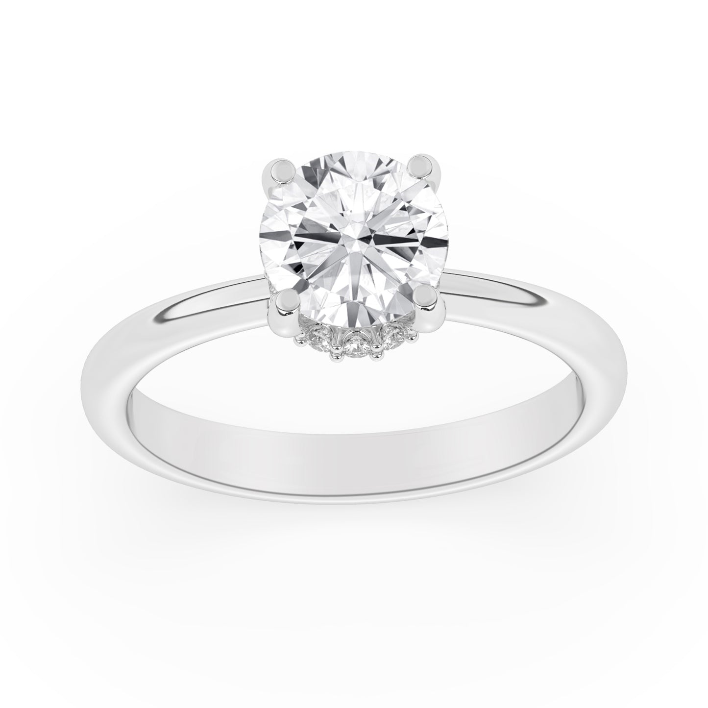 Solitaire Engagement Ring with Collar 0.10 ctw