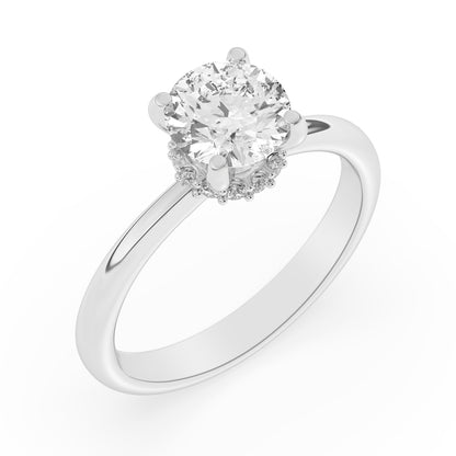 Solitaire Engagement Ring with Collar 0.10 ctw