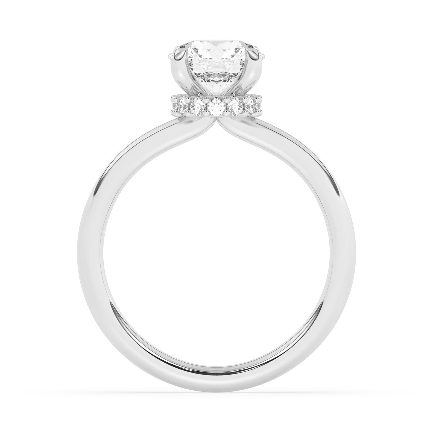 Solitaire Engagement Ring with Collar 0.10 ctw