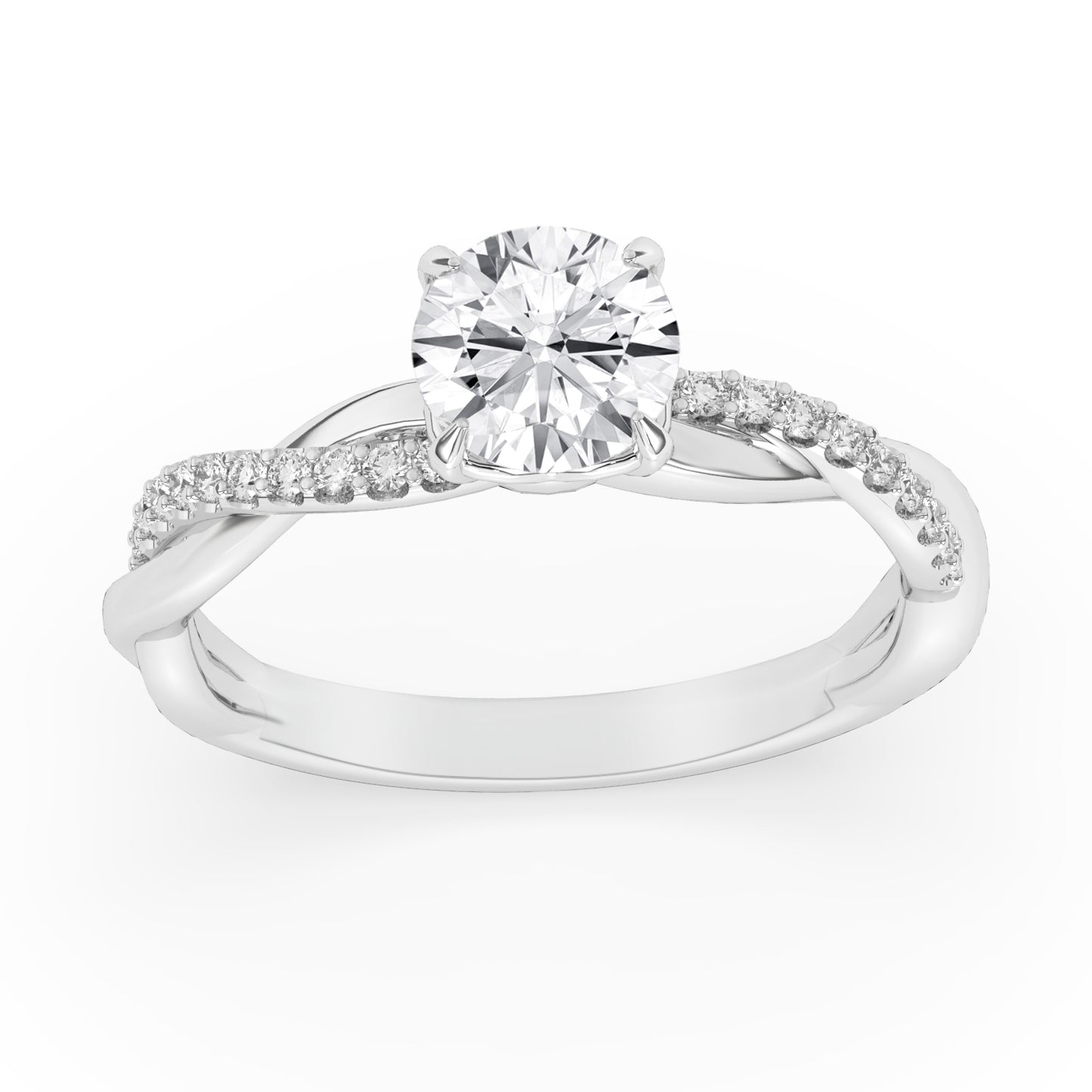 Spiral Shank Engagement Ring 0.10 ctw