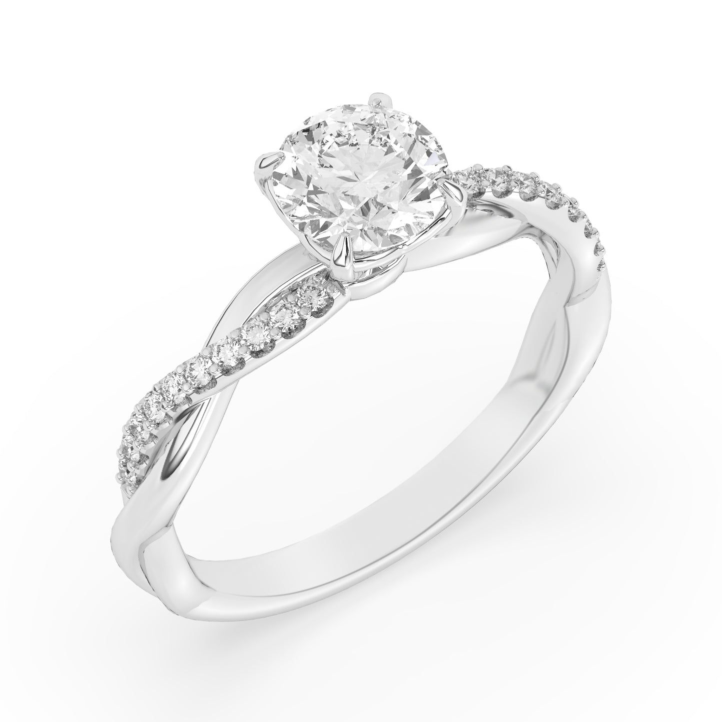 Spiral Shank Engagement Ring 0.10 ctw