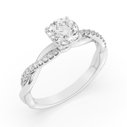 Spiral Shank Engagement Ring 0.10 ctw