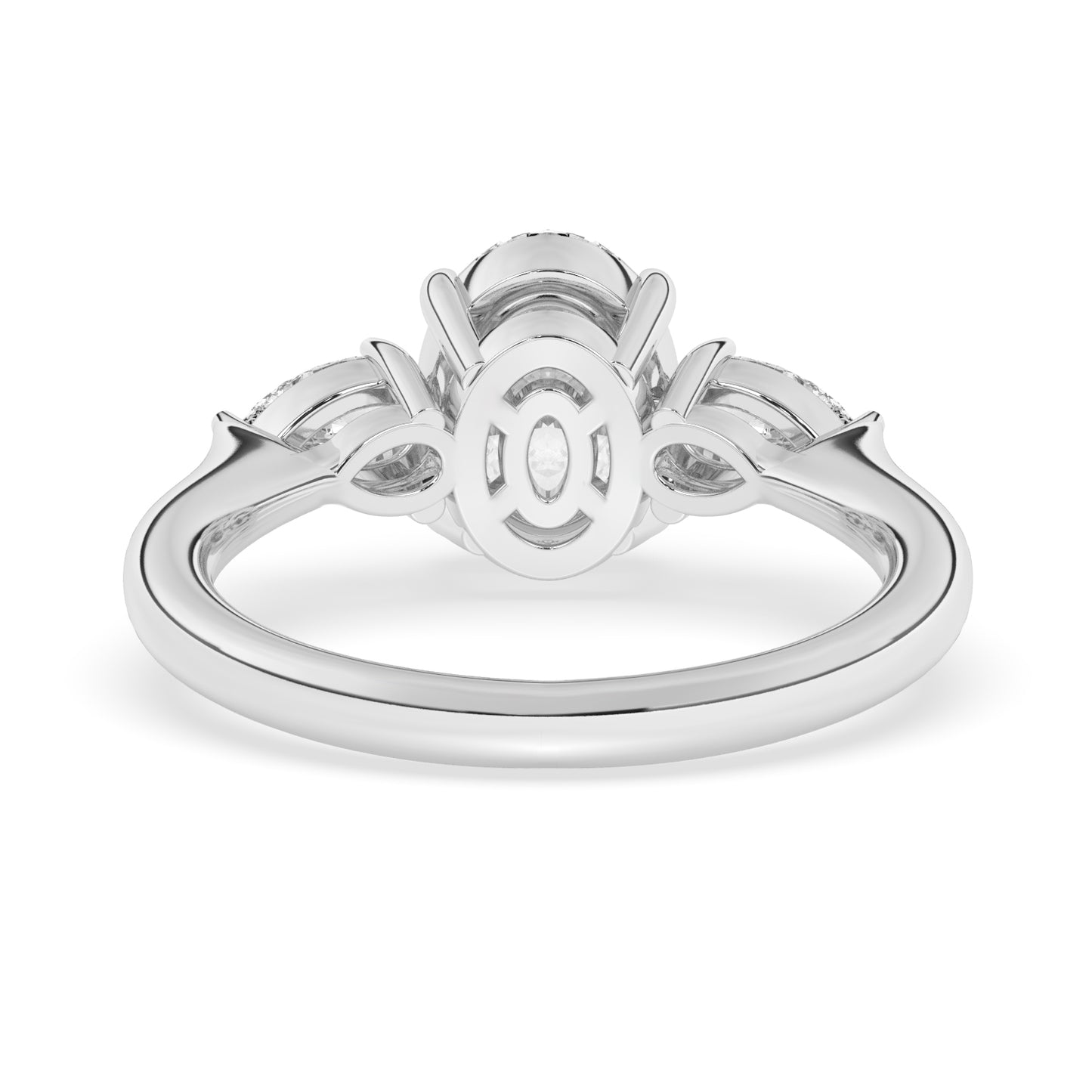 Tulip Head Cathedral Engagement Ring 0.4 ctw