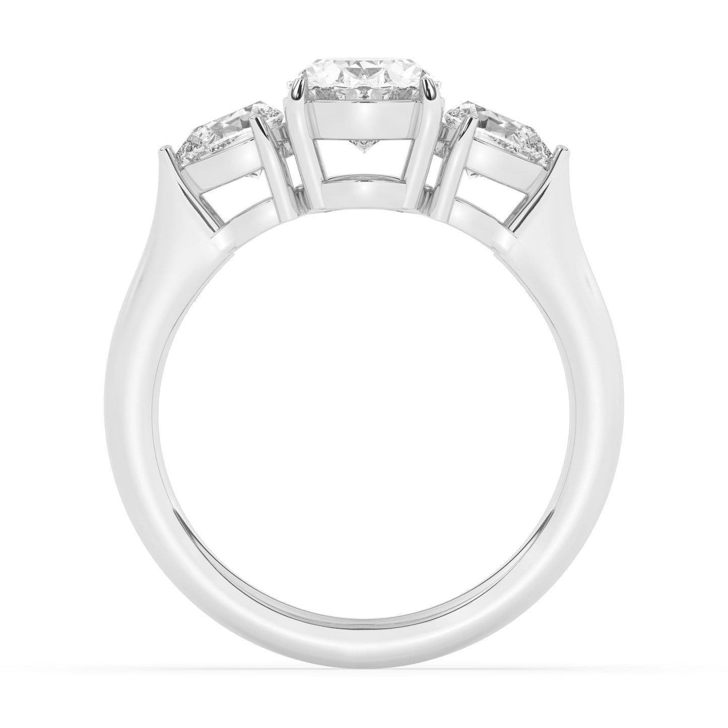 Tulip Head Cathedral Engagement Ring 0.4 ctw