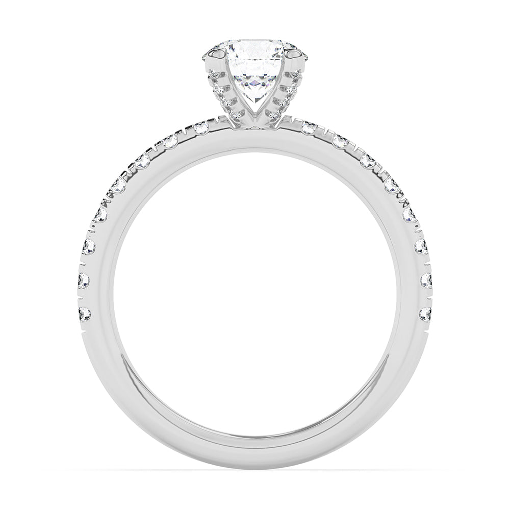 Claw Prongs Diamonds on Prong Engagement Ring 0.40 ctw