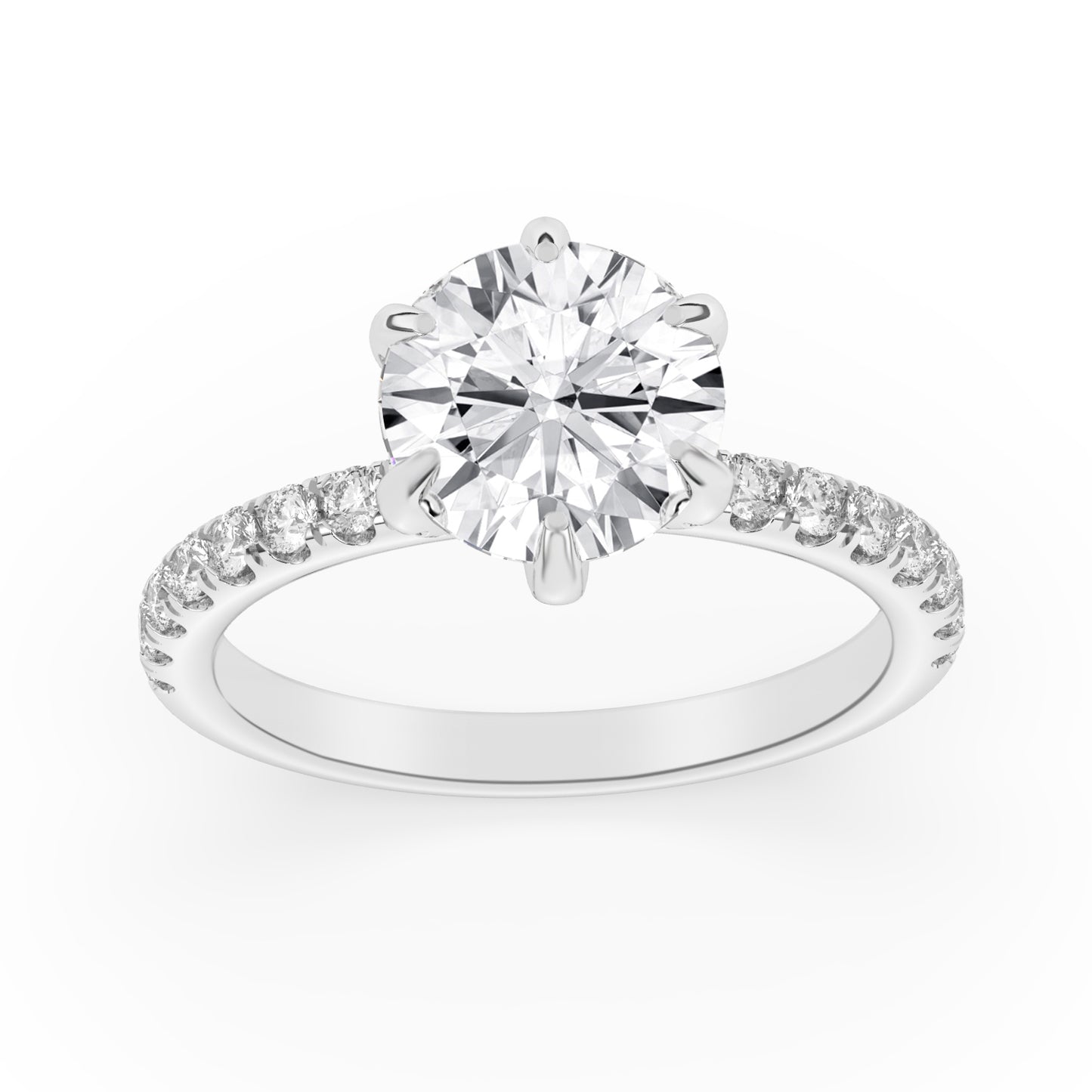 6 Prong Diamonds on Prong Engagement Ring 0.6 ctw