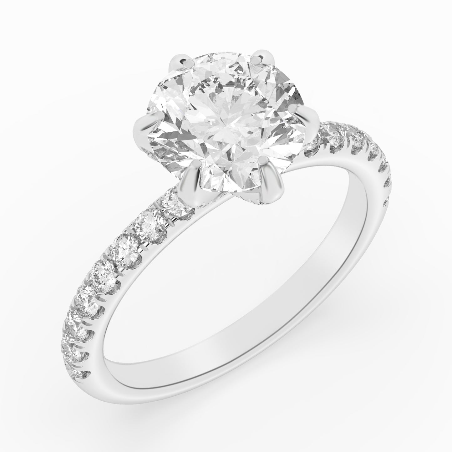 6 Prong Diamonds on Prong Engagement Ring 0.6 ctw