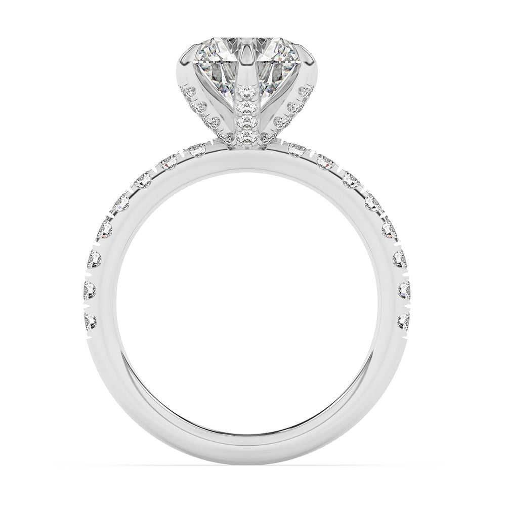 6 Prong, Diamonds on Prong Engagement Ring 0.60 ctw