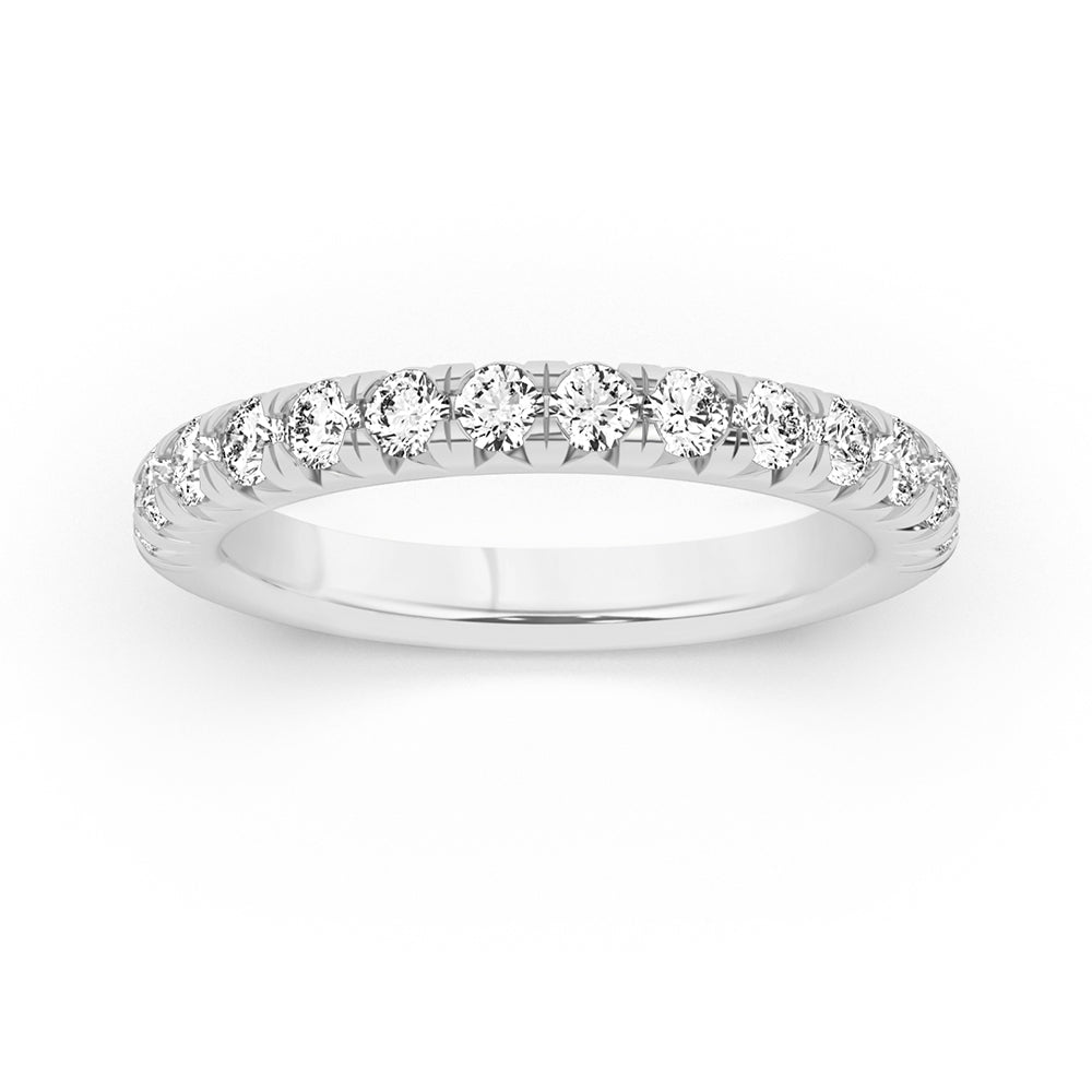 French Pave Wedding Band 0.75 ctw