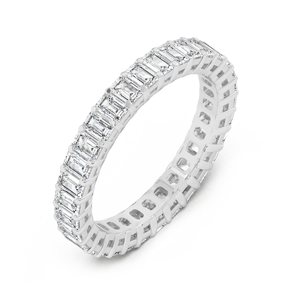 Emerald Eternity Gallery Ring 0.10