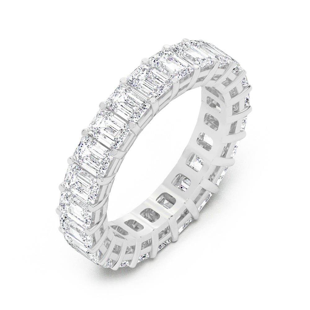 Emerald Eternity Gallery Ring 0.25