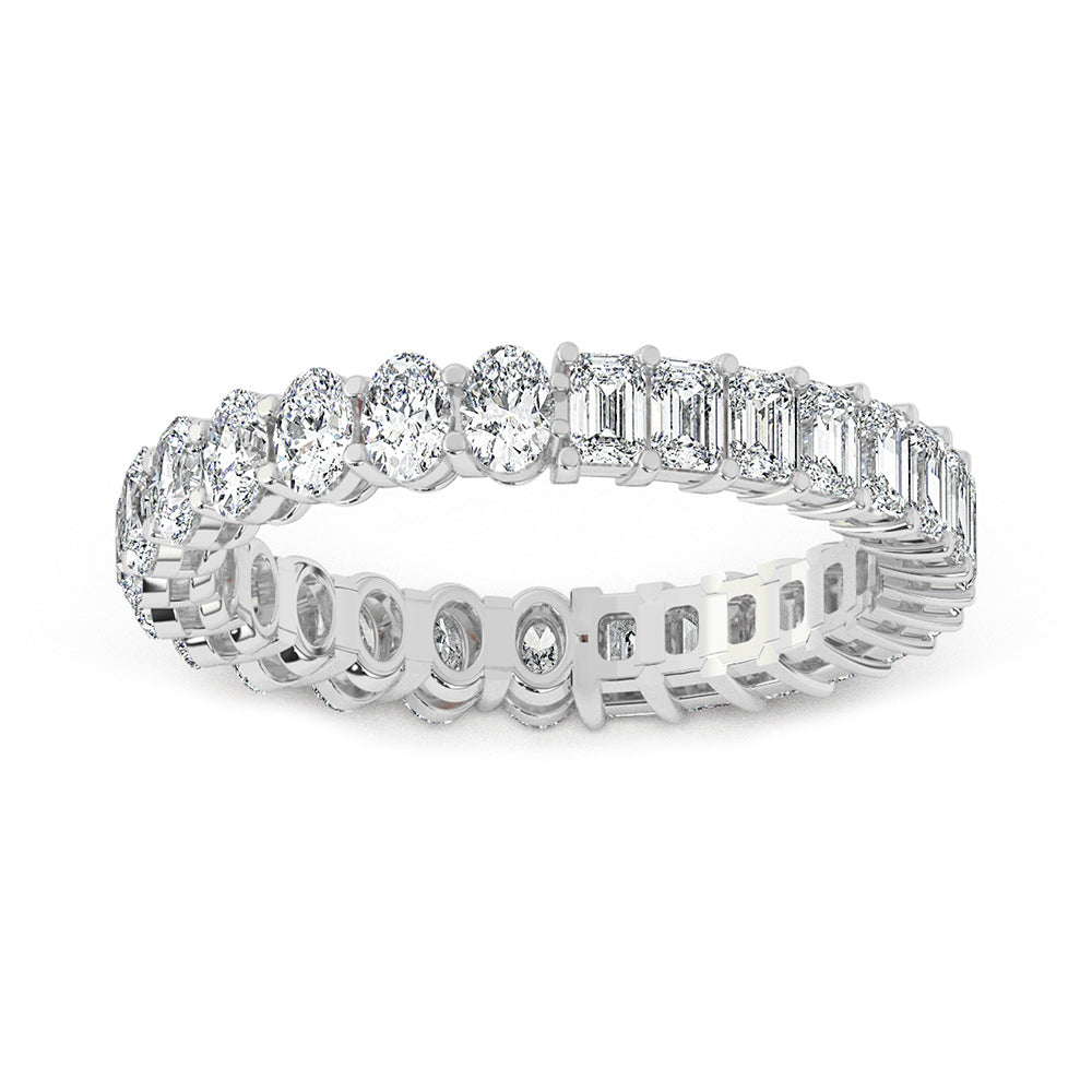 Oval & Emerald Eternity Gallery Ring