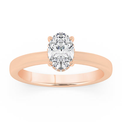 Hidden Halo, Plain Shank Engagement Ring 0.08 ctw