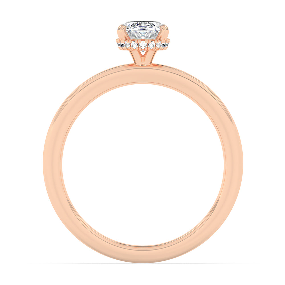 Hidden Halo, Plain Shank Engagement Ring 0.08 ctw