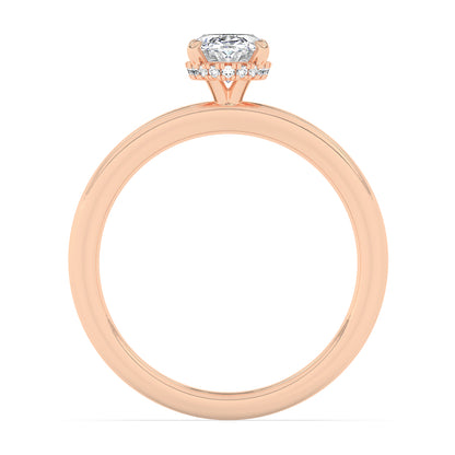 Hidden Halo, Plain Shank Engagement Ring 0.08 ctw