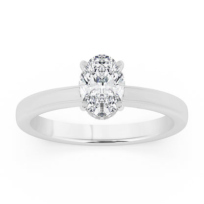 Hidden Halo, Plain Shank Engagement Ring 0.08 ctw